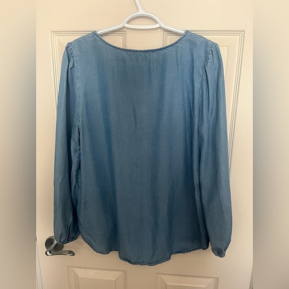 LOFT Denim Tie-Up Shirt - Picture 2 of 4